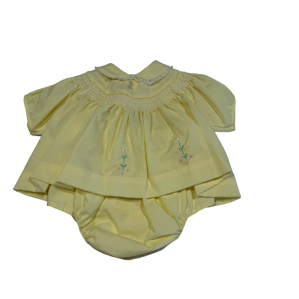 Samara Brothers Dress Smocked 6-9 months Flowers Embroidered